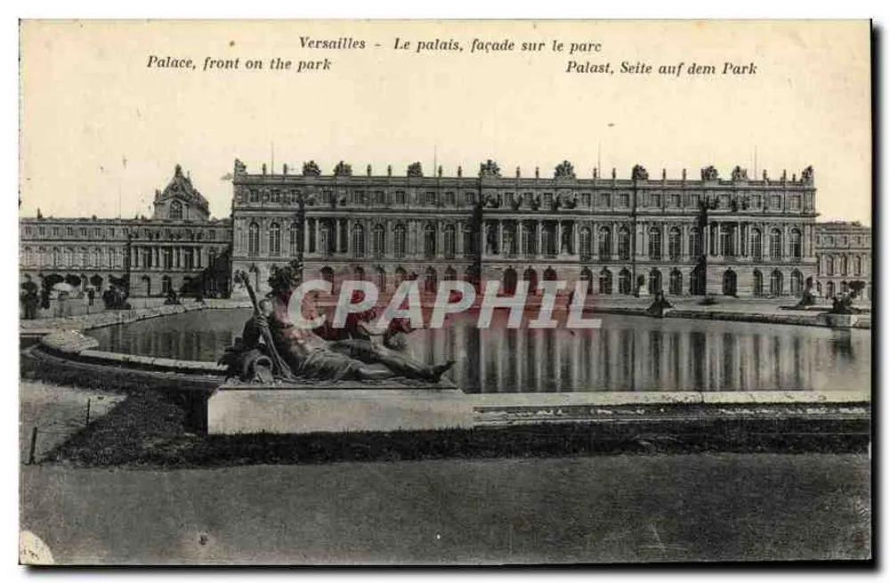 Versalhes - O palácio, fachada para o parque — editor não identificado, número de série não visível - Frente