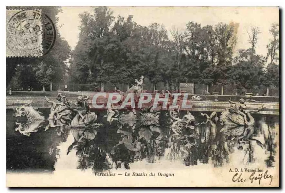 Versailles — O Bassin do Dragão — A. B. em Versailles, Chr. Geïfley - Frente