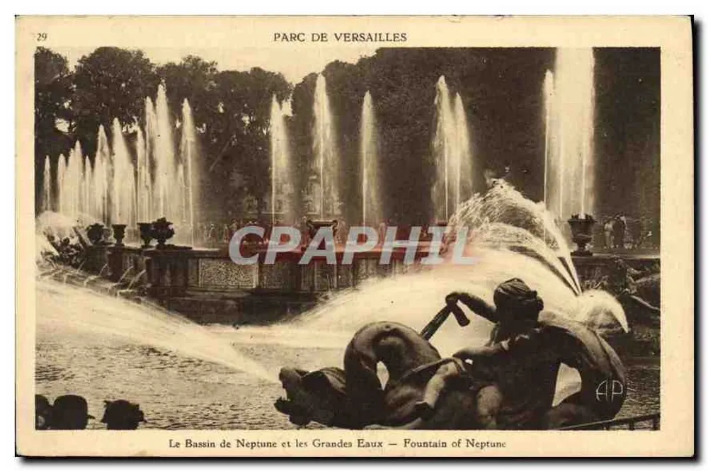 Der Bassin des Neptun und die Grandes Eaux — Park von Versailles — n°29 - Vorderseite