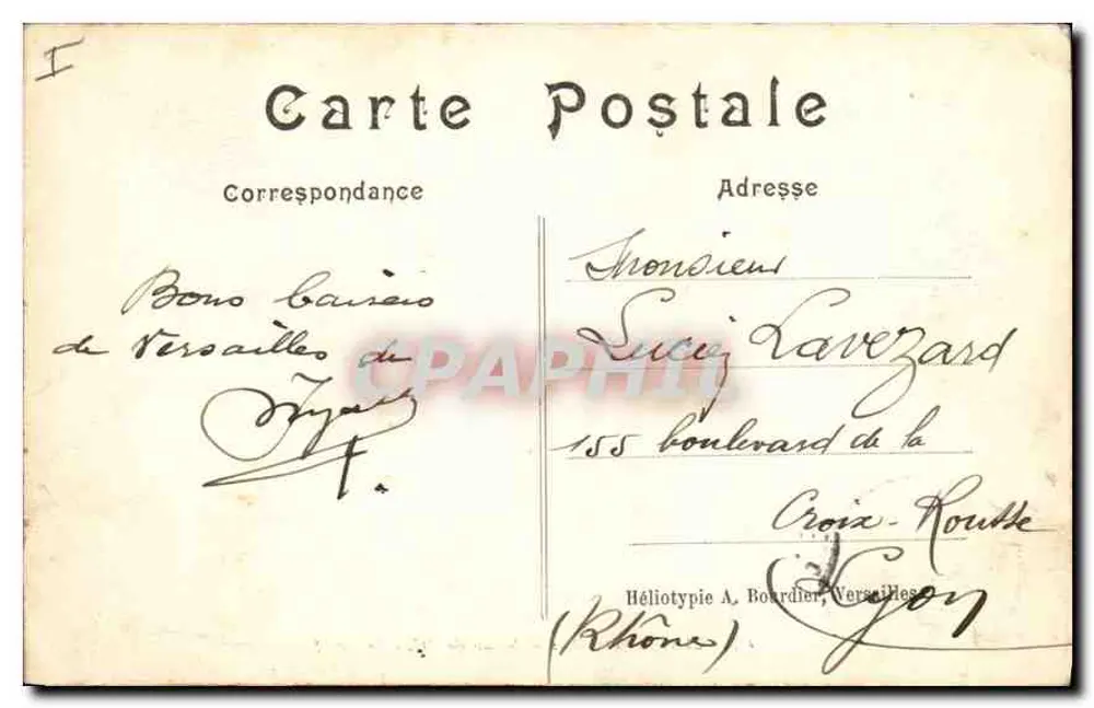 Palácio de Versalhes — Salão do Olho de Boi — Héliotypie A. Boardier - Verso