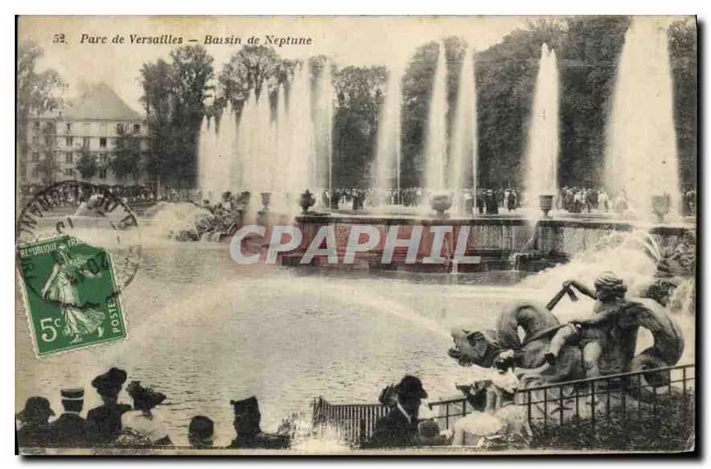 Parque de Versalles — Estanque de Neptuno — Editor no identificado, n° 52 - Anverso