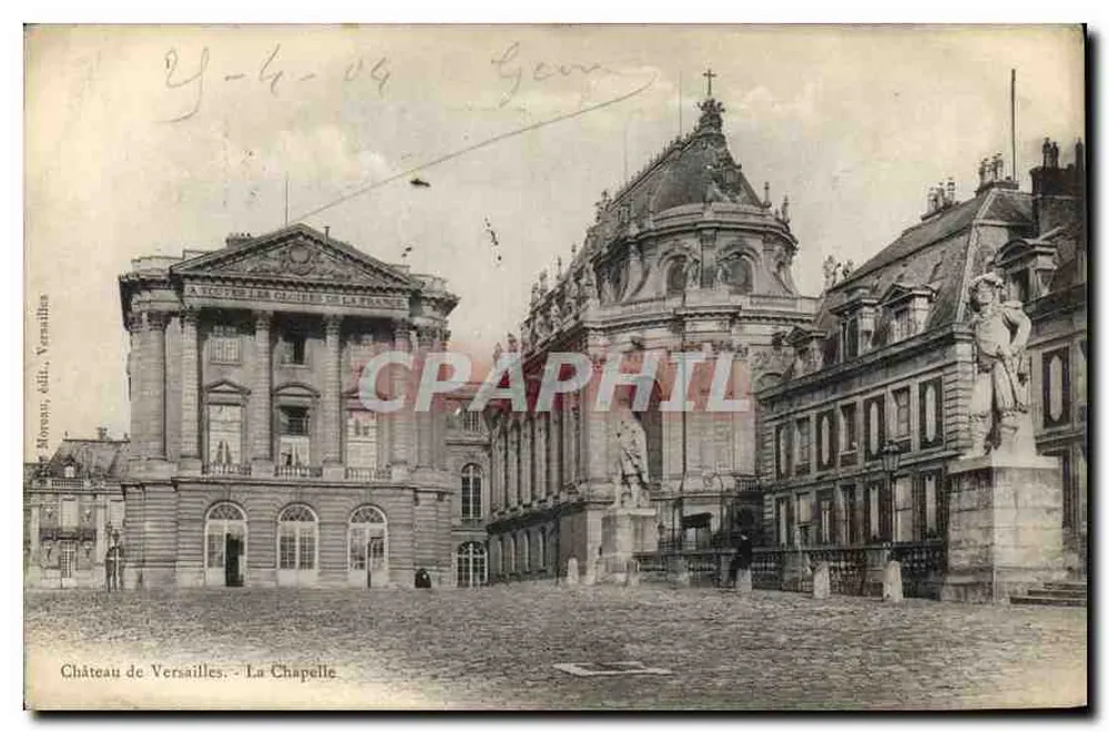 Castelo de Versailles — A Capela — editor Moreau, dat. Versailles - Frente