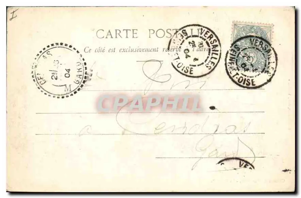 Castelo de Versailles — A Capela — editor Moreau, dat. Versailles - Verso