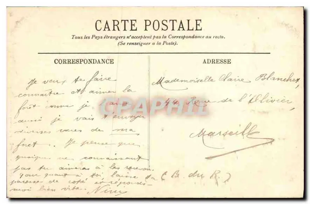 Forêt de Fontainebleau — La Mare aux Pigeons — LL. — Nr. 223 - Rückseite