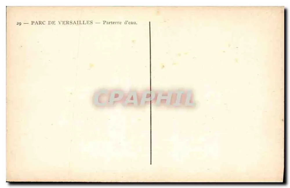 Parc de Versailles — Parterre d'eau — editor não visível, n° de série 29 - Verso