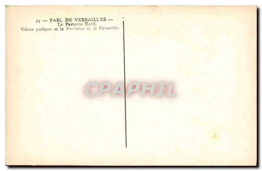Parque de Versalhes — O Parterre Norte — Vênus pudica e a Fonte da Pirâmide - Verso