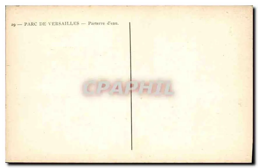 Parque de Versalhes — Parterre d'água — CPAPHIL n°29 - Verso