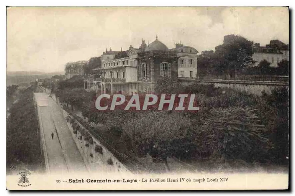 Saint-Germain-en-Laye — Ansicht des Pavillons Henri IV, wo Ludwig XIV geboren wurde — Carré & Conignet, n°30 - Vorderseite