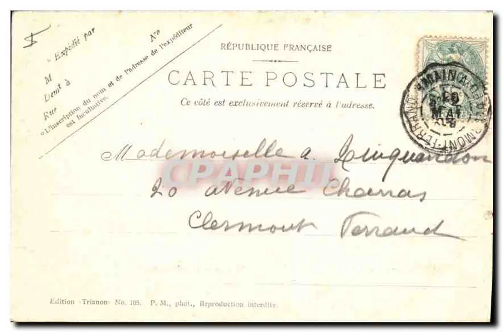 St Germain-en-Laye — Castelo — Fachada principal — Edição Trianon No. 165 - Verso