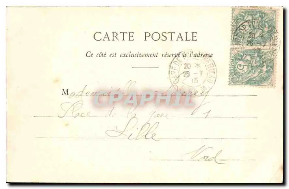 Palast von Fontainebleau — Ansicht vom Erdgeschoss — Tihault, Verleger, Fontainebleau-Mélan, Nr. 44 - Rückseite