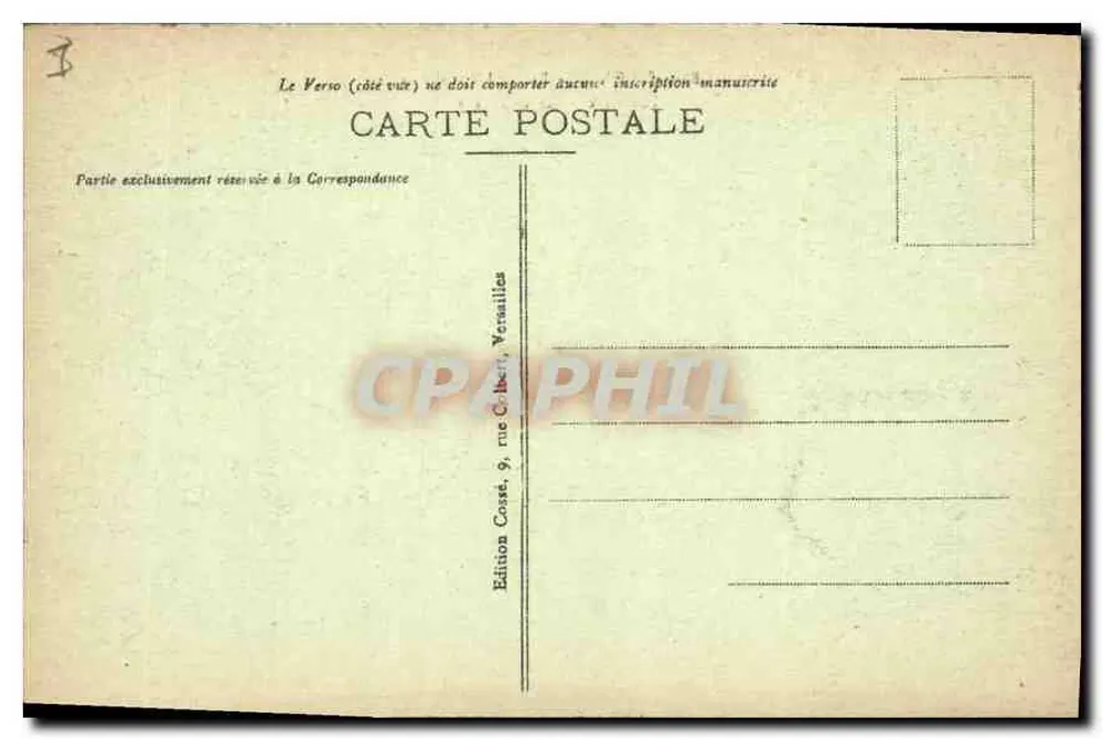 Versailles - O Parque - A Orangerie — Edição Cassé, 9, rue Colbert, Versailles - Verso