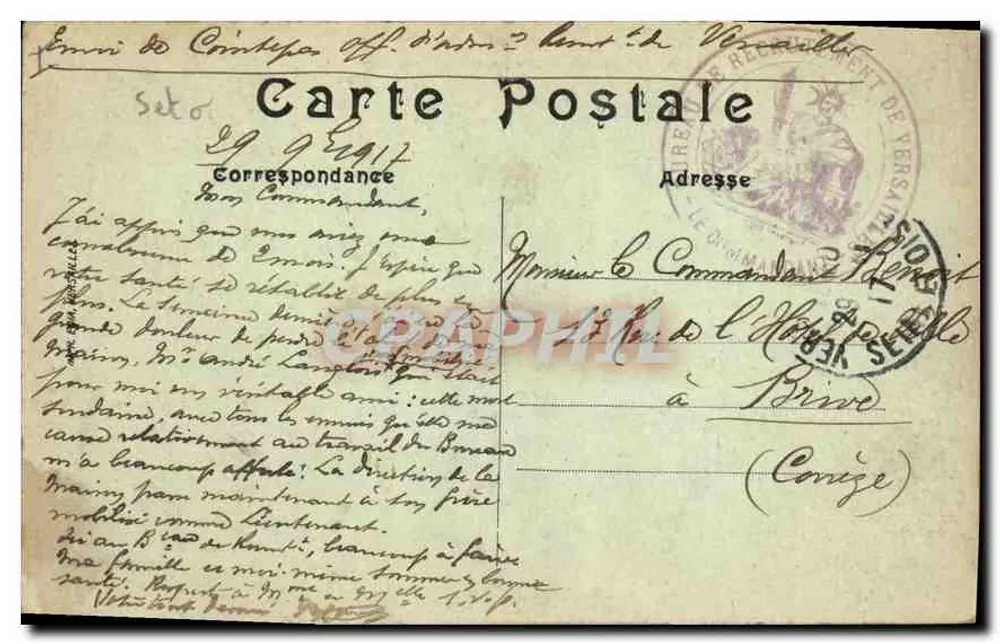 Palácio de Versalhes, vista de pássaro — vista panorâmica — editor não identificado, n° de série 6 - Verso