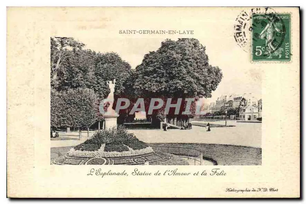 Saint-Germain-en-Laye — Die Esplanade, Statue der Liebe und Wahnsinns — Kaléidographie N.D. Phot - Vorderseite