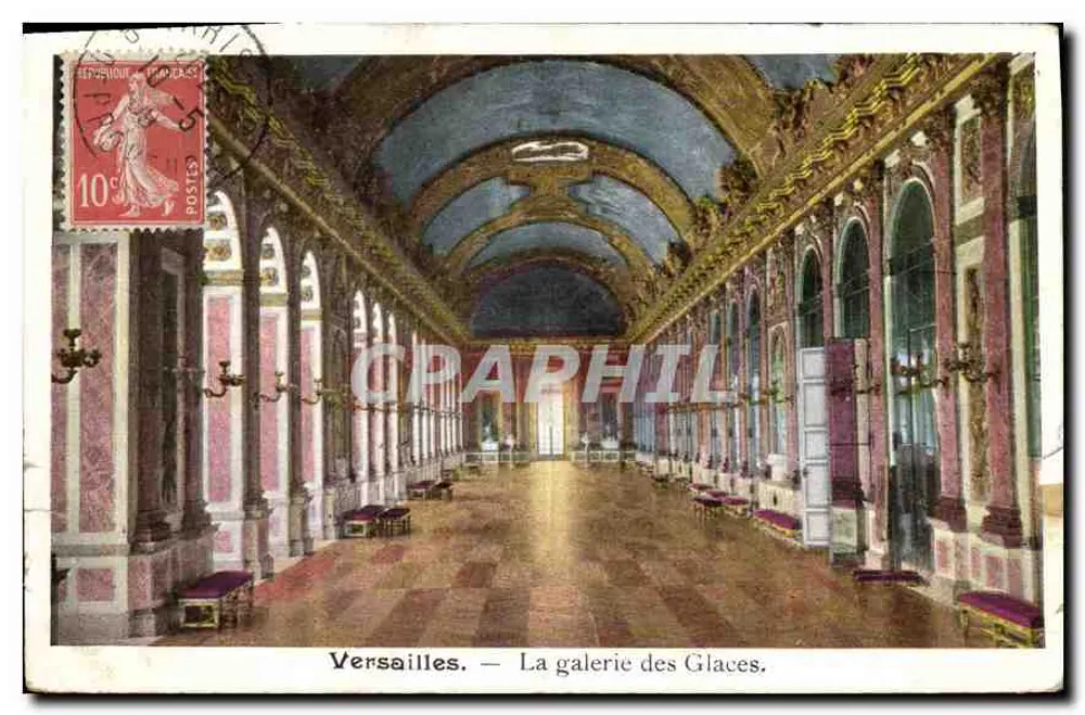 Versalhes — A galeria dos Espelhos — Editor não visível, número de série não legível - Frente