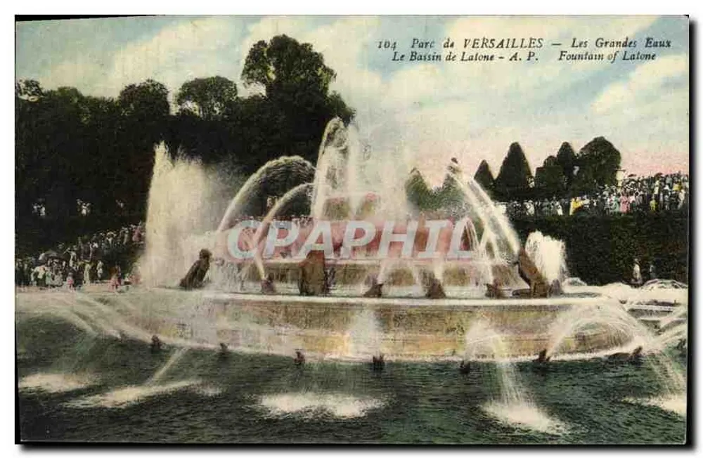 Park von VERSAILLES — Die Großen Fontänen — Der Bassin von Latone — A.P. — n°104 - Vorderseite