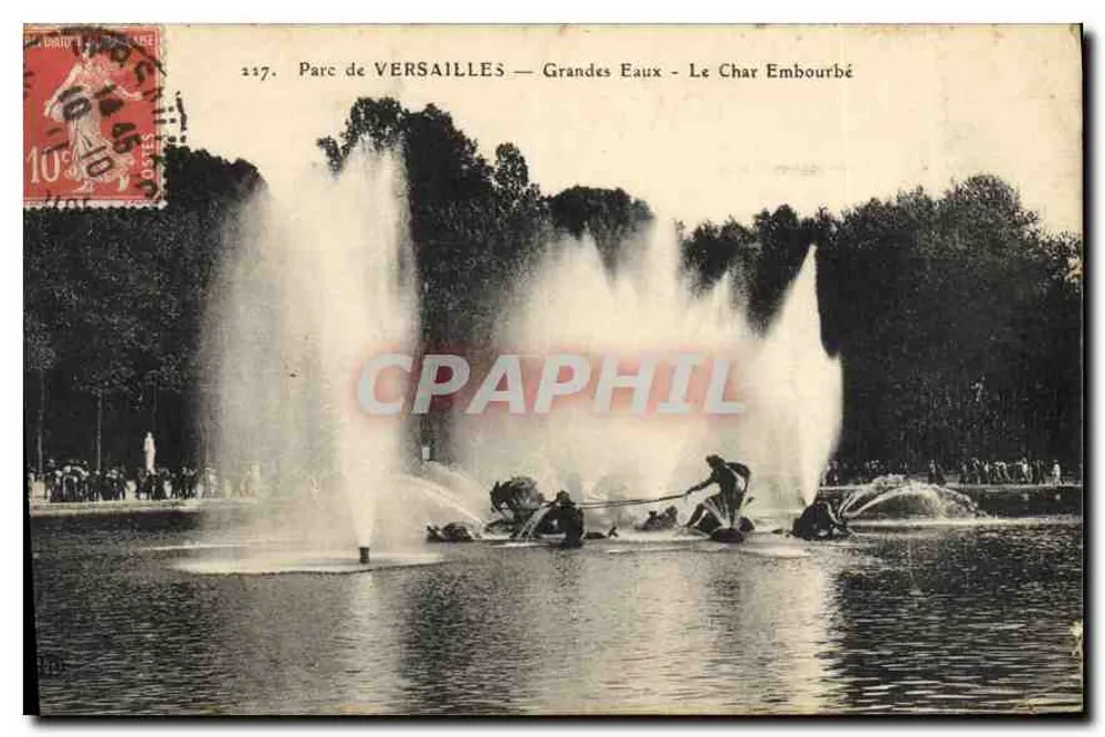 Parque de VERSAILLES — Grandes Eaux — O Carro Ensinado — Editor: DRUV (n° 217) - Frente