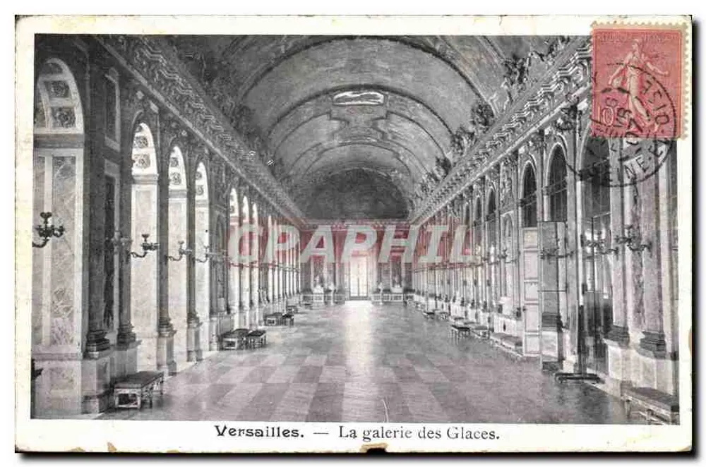 Versalles — La galería de los Espejos. — Editor: C. P. A. (n° 117) - Anverso