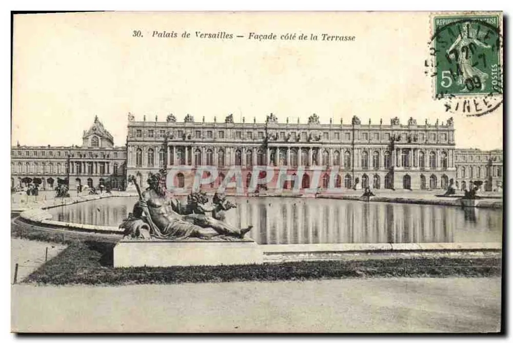 Palácio de Versalhes — Fachada do lado da Terrasse — Héliotype Bourdier e Faucheux - Frente