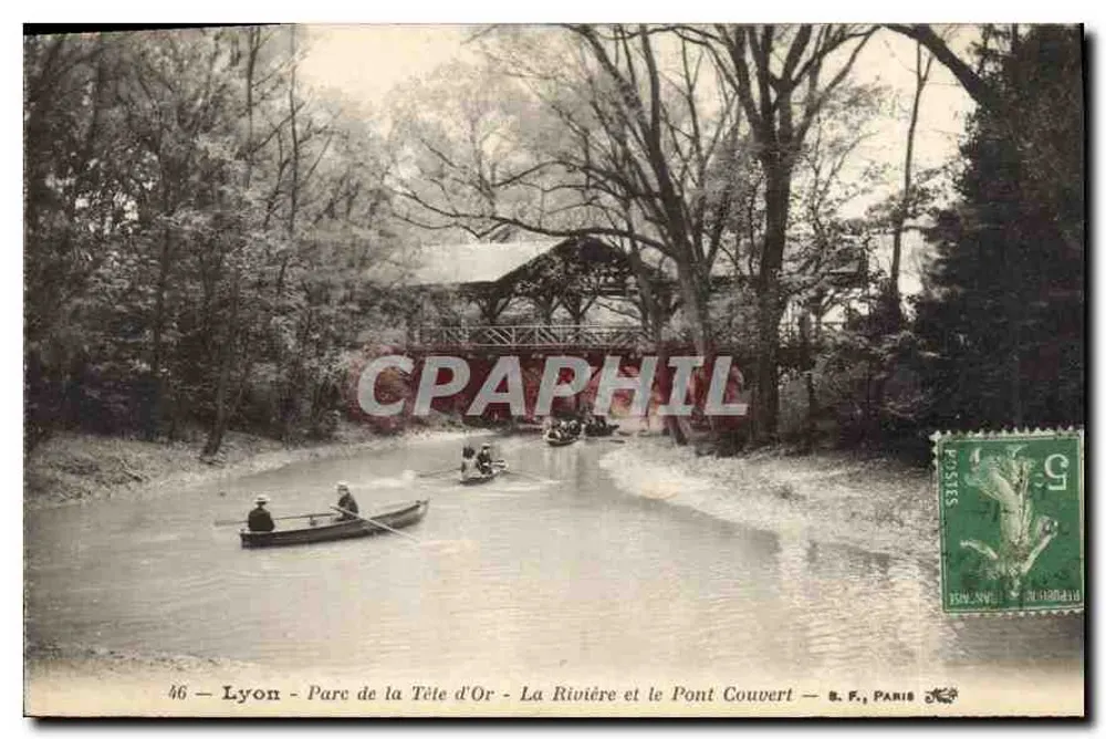Lyon - Park der Goldenen Kopf - Der Fluss und die Brücke - U.F., PARIS - Vorderseite