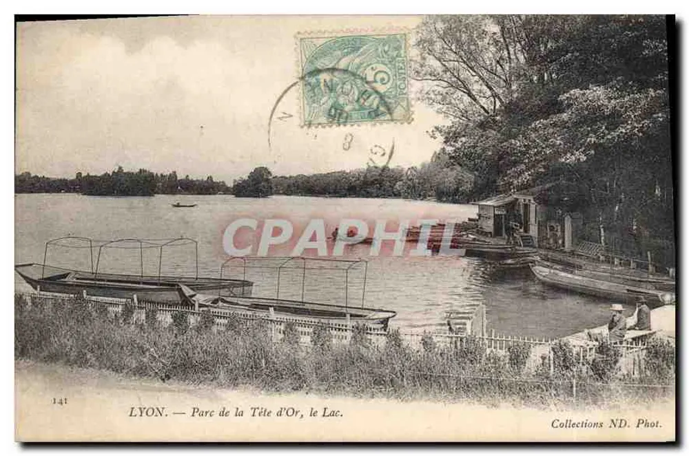 LYON. — Parc de la Tête d'Or, der See. — ND Sammlung. Foto. — Nr. 141 - Vorderseite