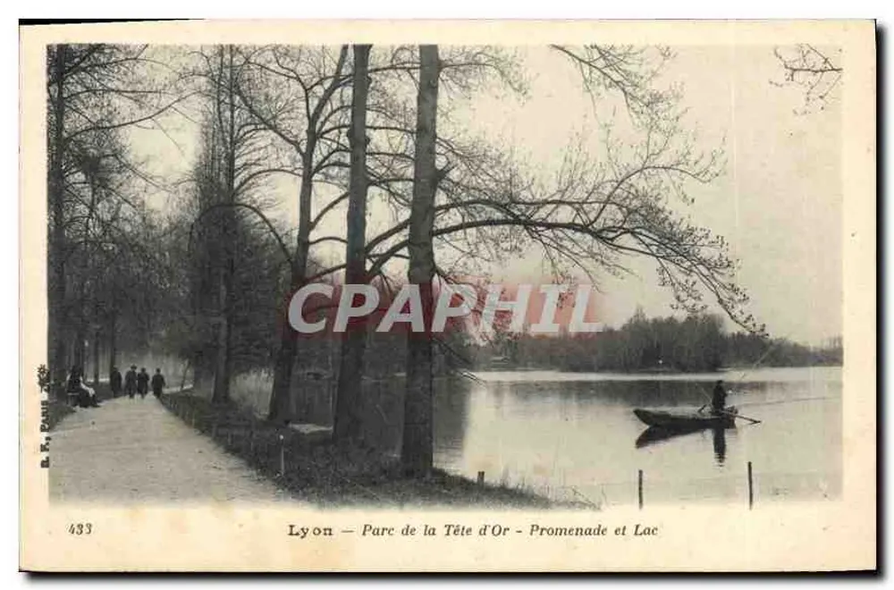 Lyon — Park des Köpfe des Goldes — Promenade und See — B. F. RAILL 483 - Vorderseite