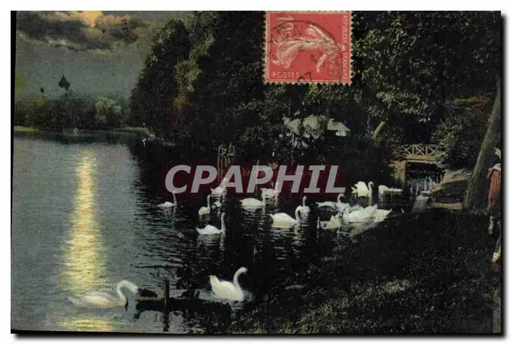 Lago dos cisnes — vista noturna — editor desconhecido, número de série não visível - Frente