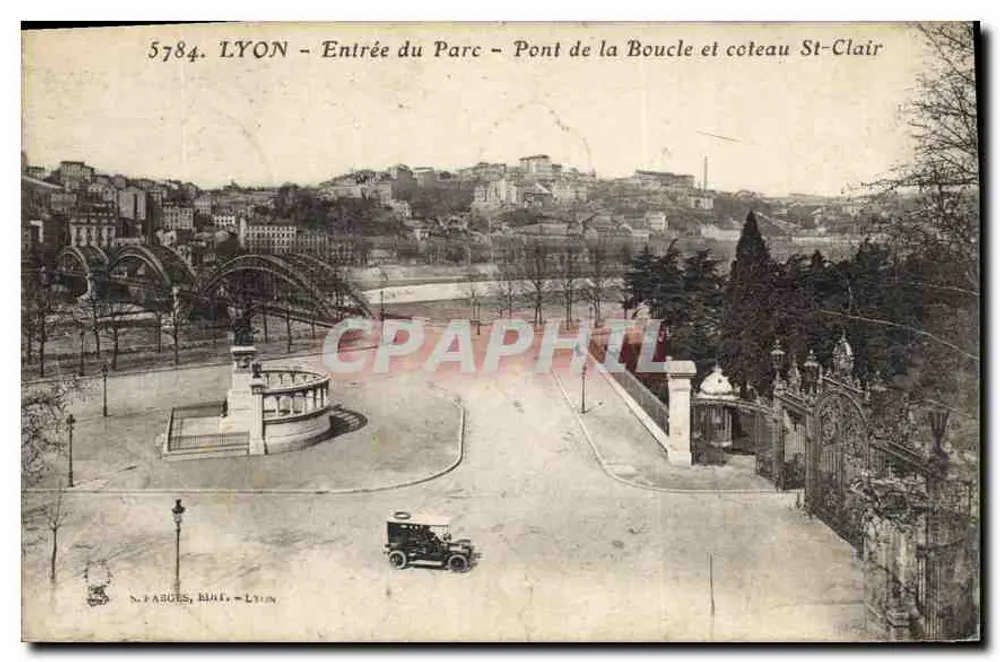 LYON - Eingang zum Park - Brücke der Boucle und Hügel Saint-Clair — S. PAROIS, VERLEGER, LYON - Vorderseite