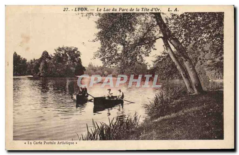 LYON — See des Parc de la Tête-d'Or — L. A. — Die künstlerische Ansichtskarte - Vorderseite