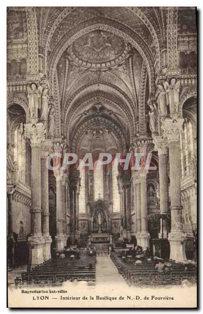 LYON — Innenraum der Basilika Notre-Dame de Fourvière - Vorderseite