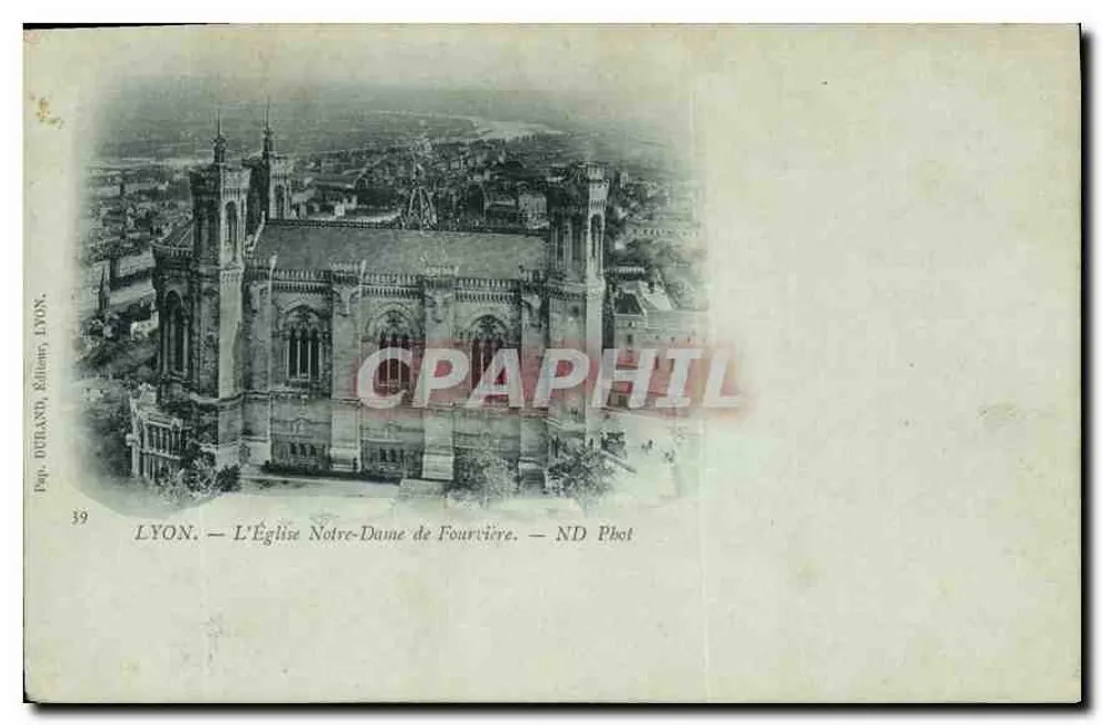 LYON — Igreja Nossa Senhora de Fourvière — ND Phot, editada por DÉRLAND - Frente