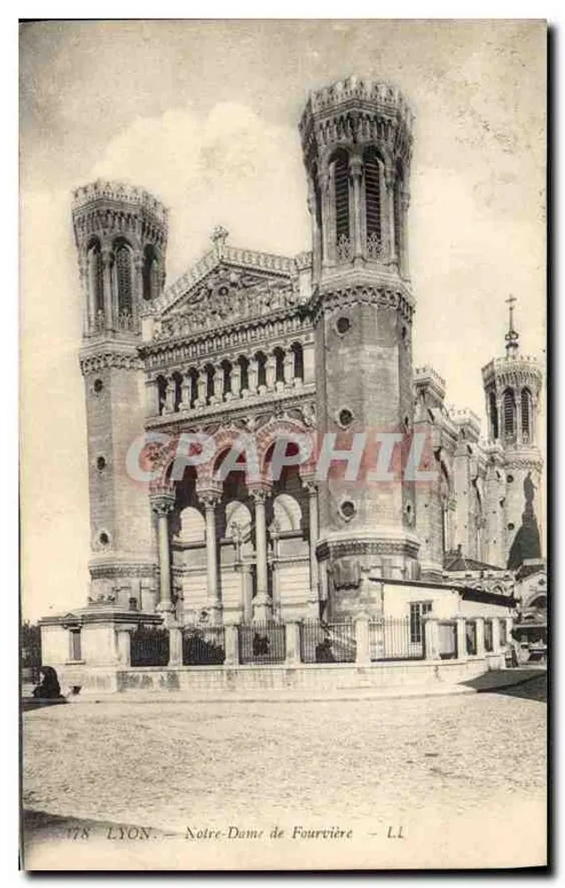 Lyon — Igreja de Nossa Senhora de Fourvière — Bilhete postal moderno n°178 - Frente
