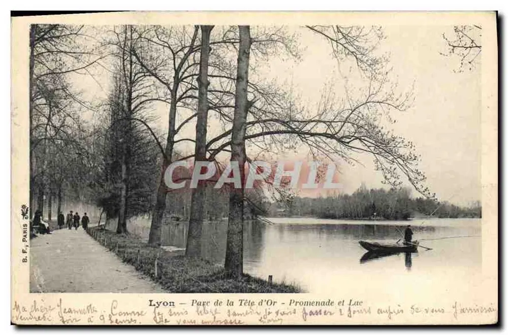 Lyon - Parc de la Tête d'Or - Promenade und See — B. F., Paris - Vorderseite