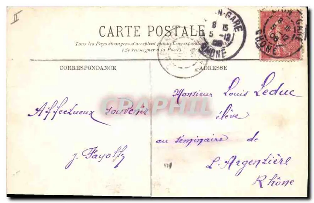 LYON — Ein Eckbereich des Parc de la Tête d'Or — LL. n° 238 - Rückseite