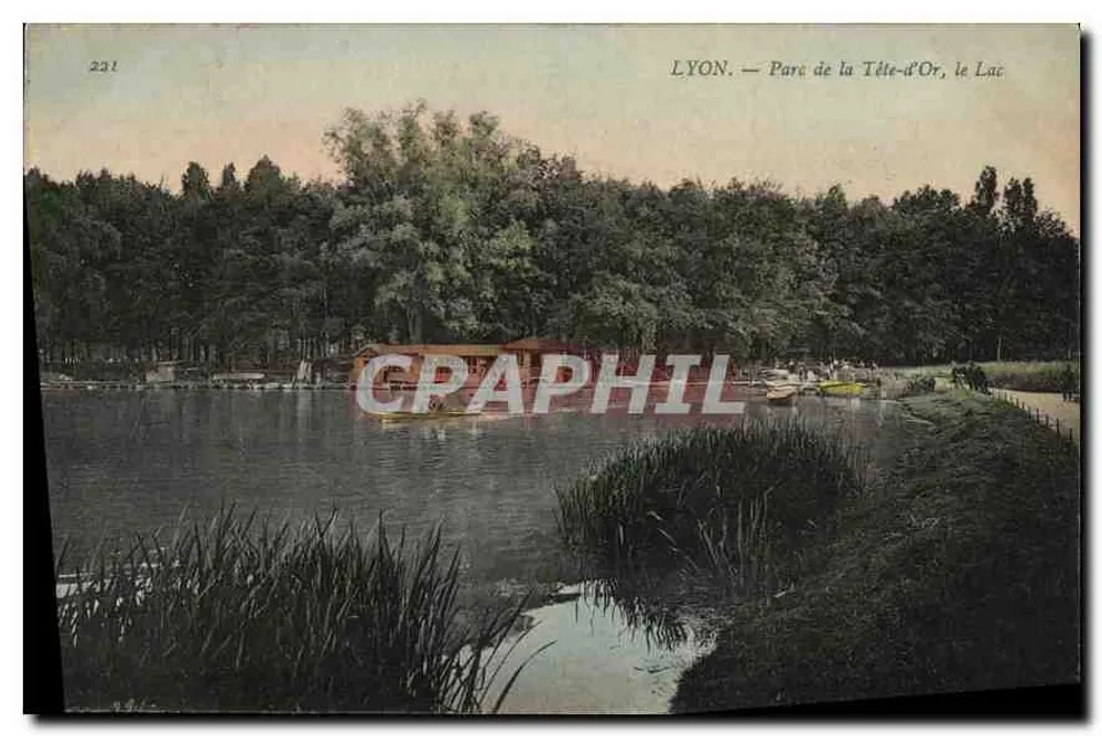 LYON — Park der Tête-d'Or, der See — Antike Ansichtskarte Nr. 221 - Vorderseite