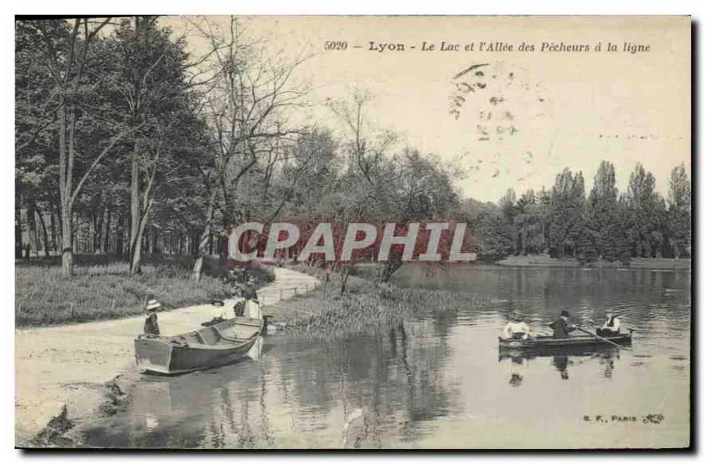 Lyon - Ansicht des Sees und des Angelwegs der Fischer — R. F., Paris, n° 5020 - Vorderseite