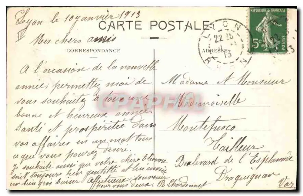 LYON - Park des Golden Head - Die Hirsche. E. C. L. - Rückseite