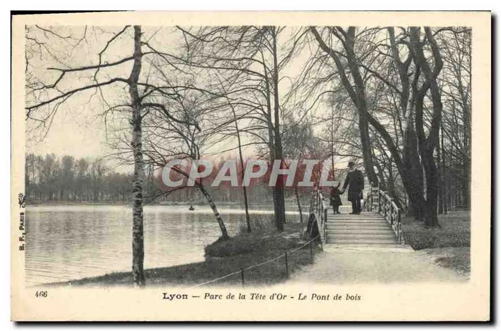 Lyon — Parc de la Tête d'Or — Der Holzbrücke - Vorderseite