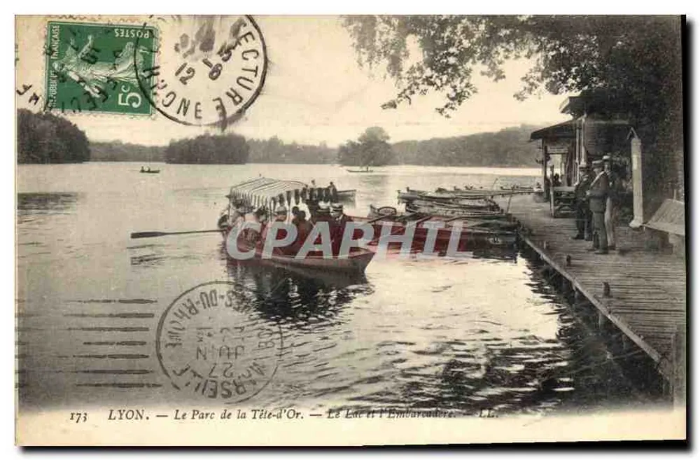 LYON. — Le Parc de la Tête-d'Or. — Le Lac et l'Embarcadère. — L.L. - Vorderseite
