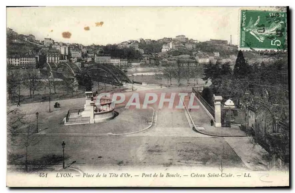 LYON — Place de la Tête d'Or — Pont de la Boucle — Coteau Saint-Clair — LL - Vorderseite