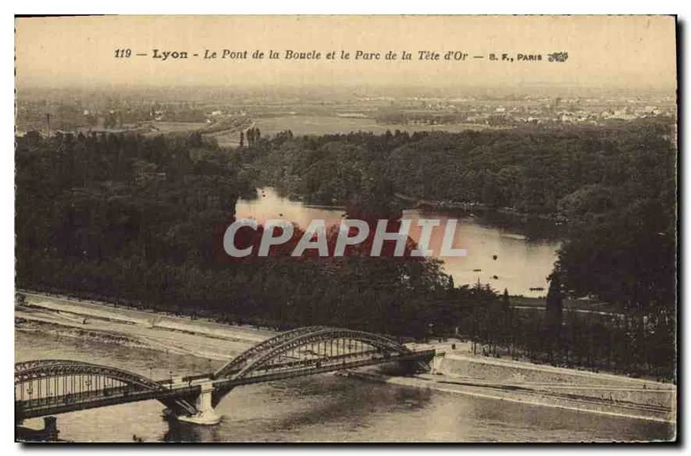 Lyon — Der Pont de la Boucle und der Parc de la Tête d'Or — B. F., Paris - Vorderseite