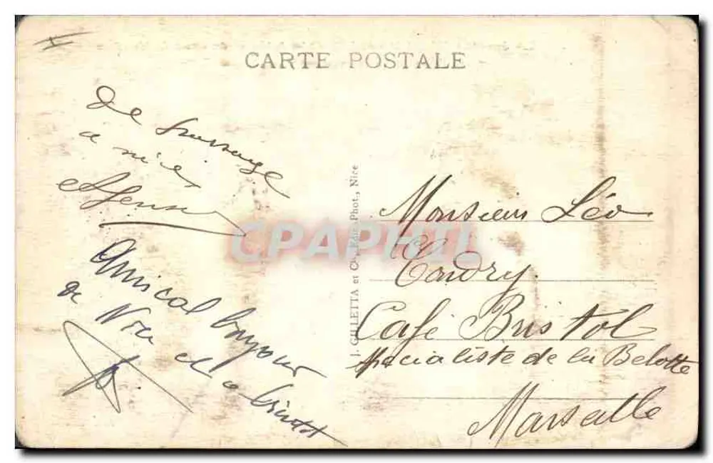 Nice - Gärten Albert I - Palast der Jetée und Avenue de Verdun — Edit. Gilletta, n°75 - Rückseite