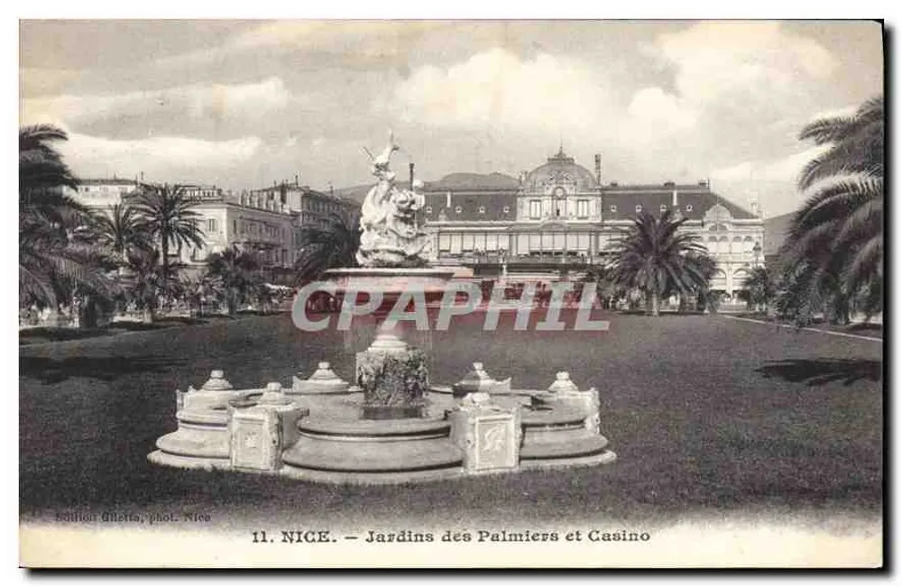 Nice — Jardins des Palmiers und Casino — Edition Giletta, Fotografie Nica, Nr. 11 - Vorderseite