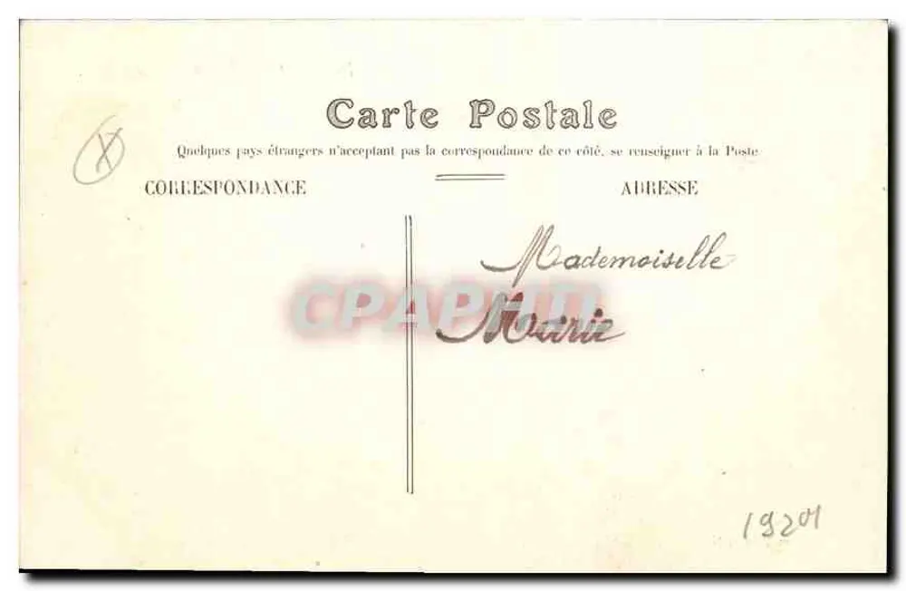 Nice — Cascata do Jardim Público — Bilhete postal antigo n°20 - Verso