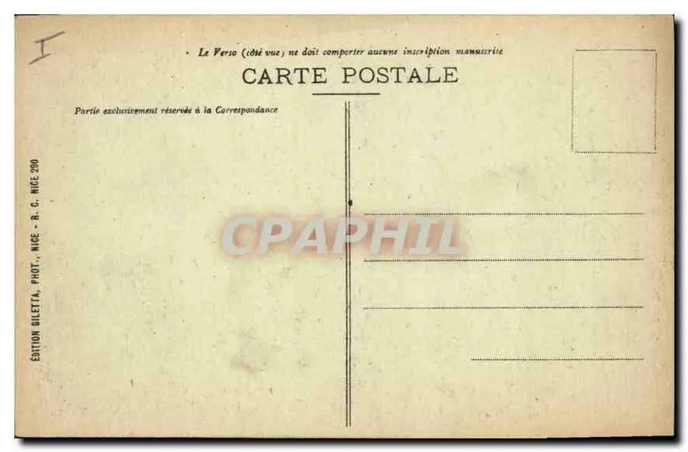 Nice - Bucht der Engel zwischen den Blumen — Édition Giletta, Nice - Rückseite