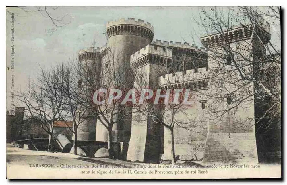 Tarascon — Schloss bekannt als Schloss des Königs René (Stadt der Stadt) — Biniatelli, Tarascon, Interdite - Vorderseite