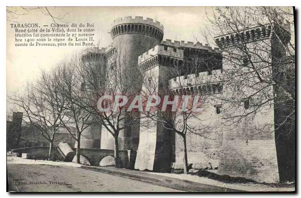 Tarascon — Schloss genannt Schloss des Königs René (Seite der Stadt) — Thot, Blanchio, Tarascon - Vorderseite