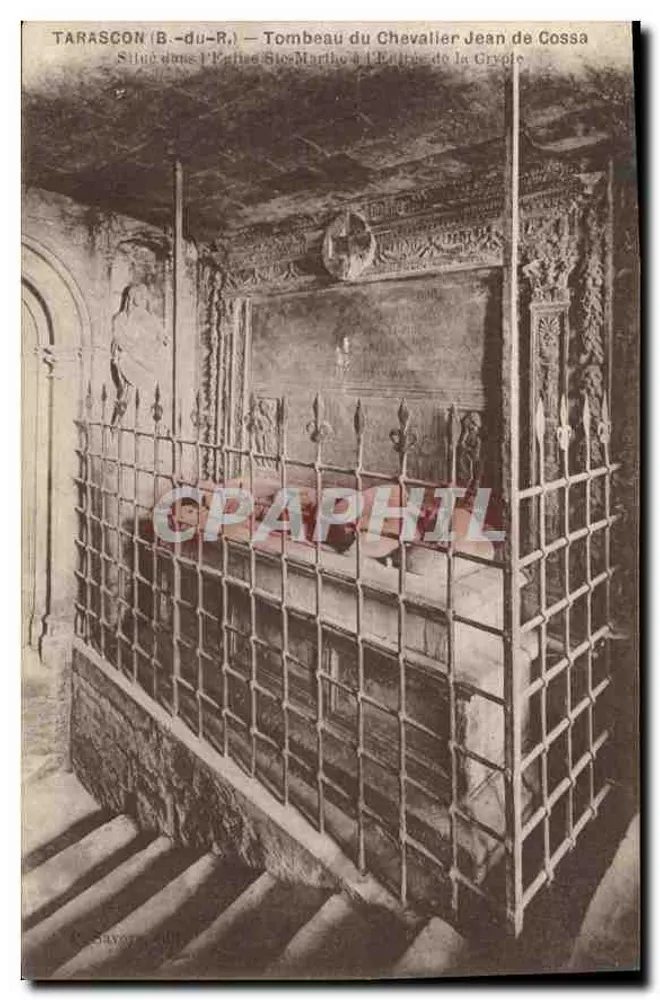 Tarascon (B.-du-R.) — Grab des Ritters Jean de Cossa — befindet sich in der Kirche Saint-Martin in der Krypta - Vorderseite