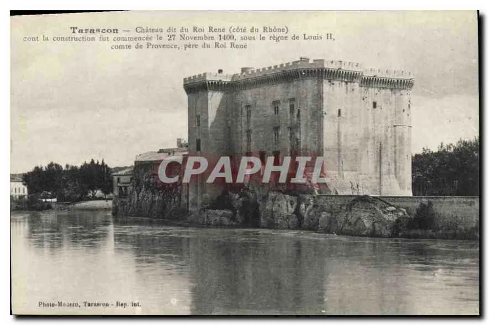 Tarascon — Schloss genannt nach König René (Seite des Rhônes) — Photo-Modern, Tarascon - Rep. Int. - Vorderseite