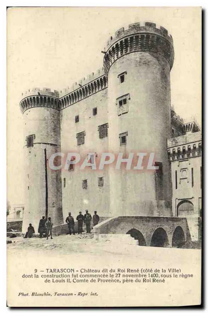 Tarascon — Schloss genannt Schloss des Königs René (Seite der Stadt) — Fot. Blanchin, Tarascon, n°9 - Vorderseite