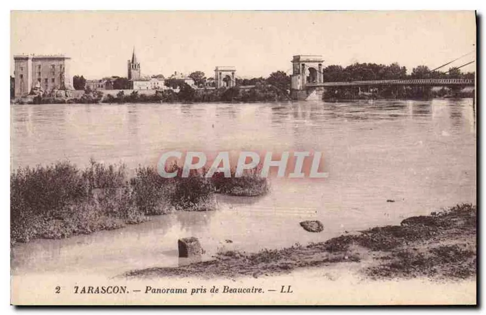 Tarascon — Panorama tirado de Beaucaire — LL - Frente